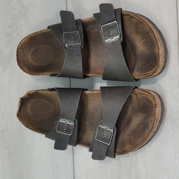 Birkenstock Women Comfort Sandals Slide 2 strap Sandals Flats shoes sz 37/6 - Picture 4 of 12